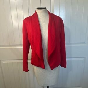 Anthropologie Philosophy Red Collarless Cropped Blazer. Size Small.